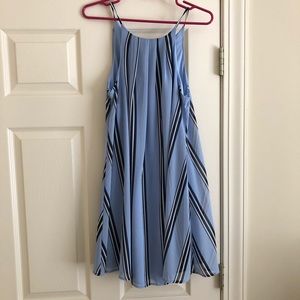 Blue Striped Trapeze Dress